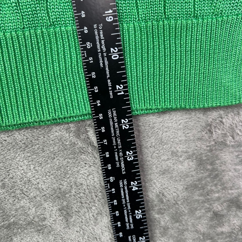 Lauren Ralph Lauren Cable Knit Sweater Womens Medium Green Gold Button Shoulder - Picture 5 of 8